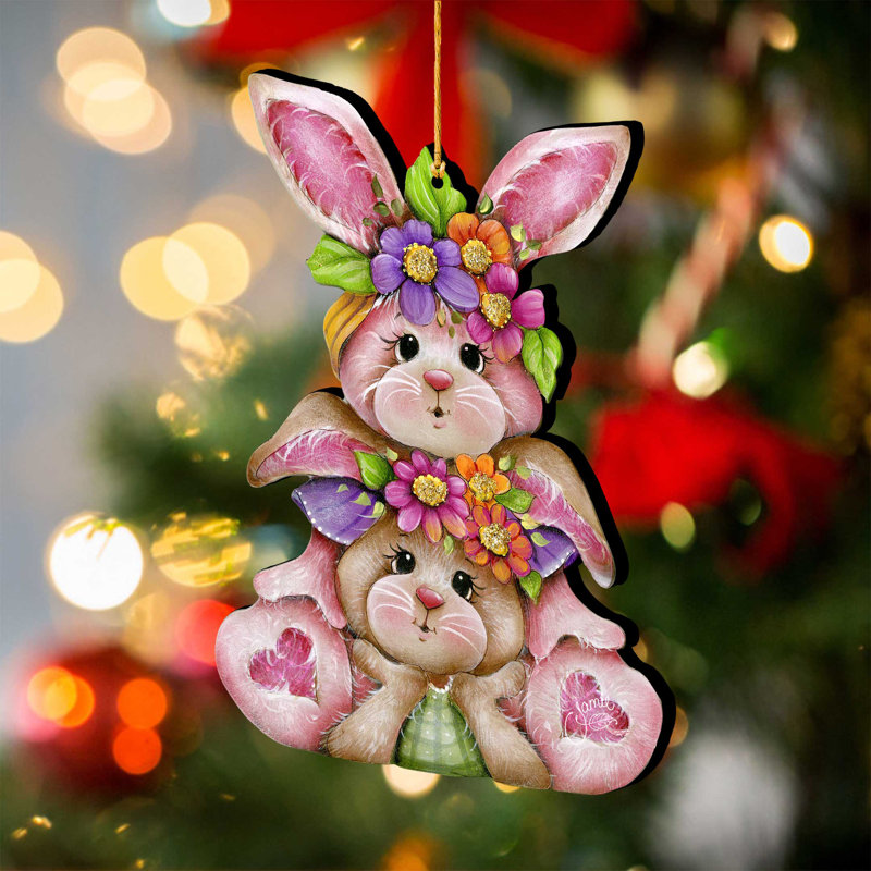 Rustic Bunny Ornaments – Easter Spring Decor – Handmade Easter Gift By J. Mills-Price