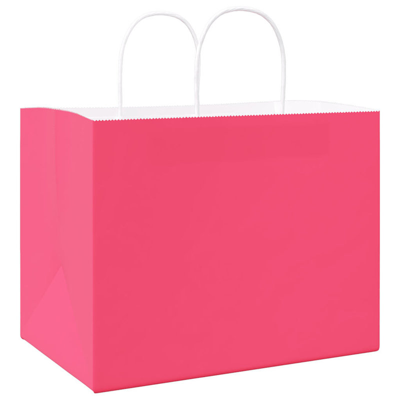 Sacs en papier avec poignées vidaXL, H 9,4 po x l 12,6 po x P 8,7 po, Rose