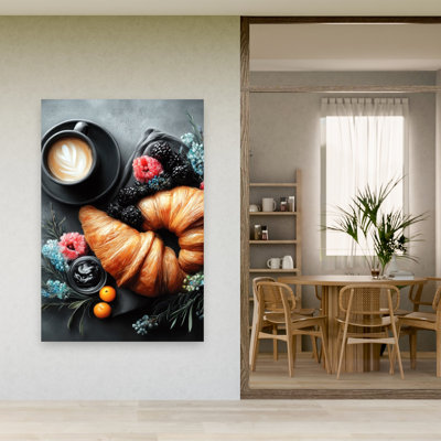Gourmet Breakfast Spread Elegant Rustic Vibrant Fruit Wall Art Print 1 Piece Wrapped Canvas Wall Art