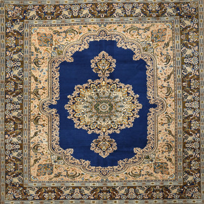 Tapis bleu/beige traditionnel