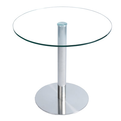 Kahle Round Glass Top Metal Base Dining Table