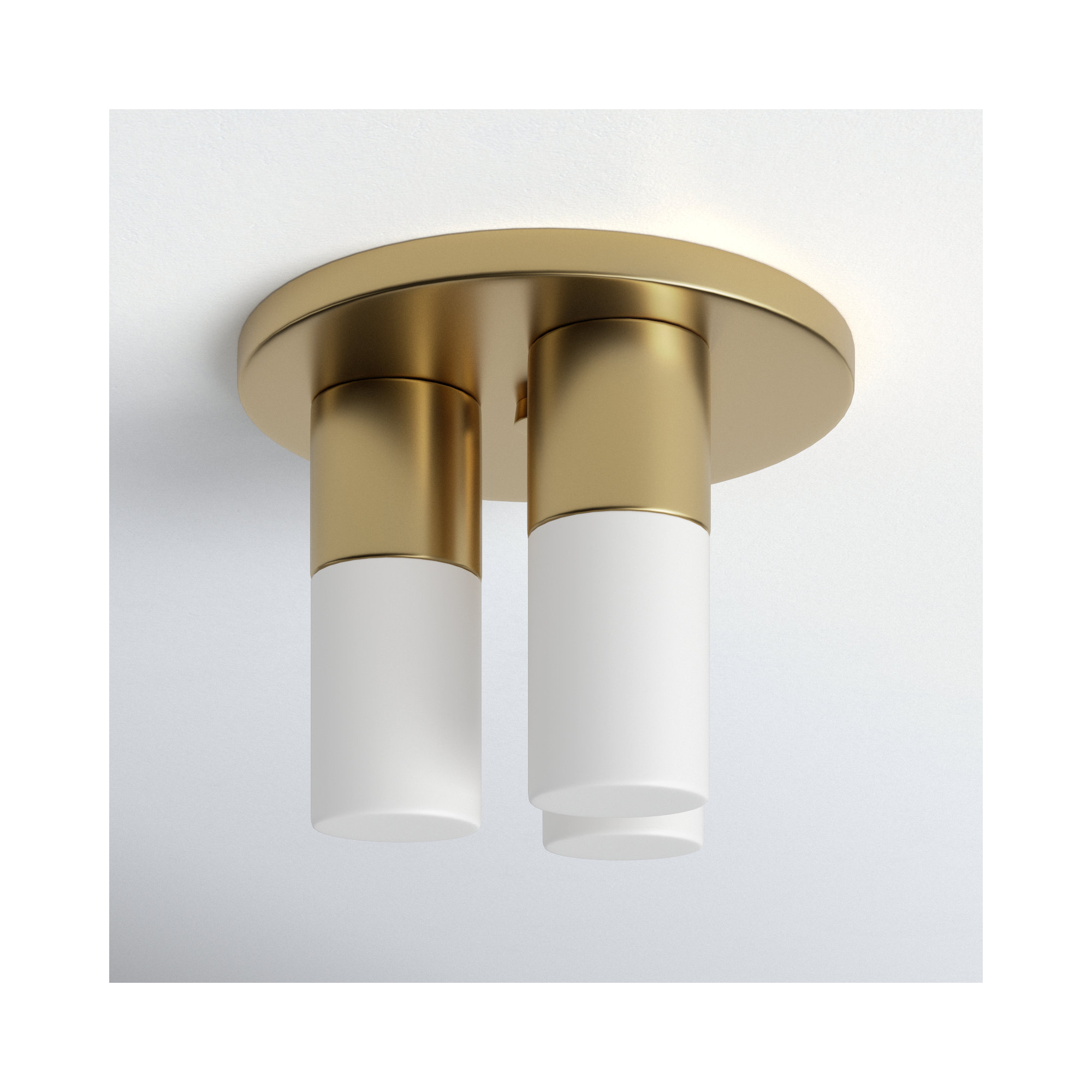 Otto 3 Light Glass Flush Mount, Aged Brass