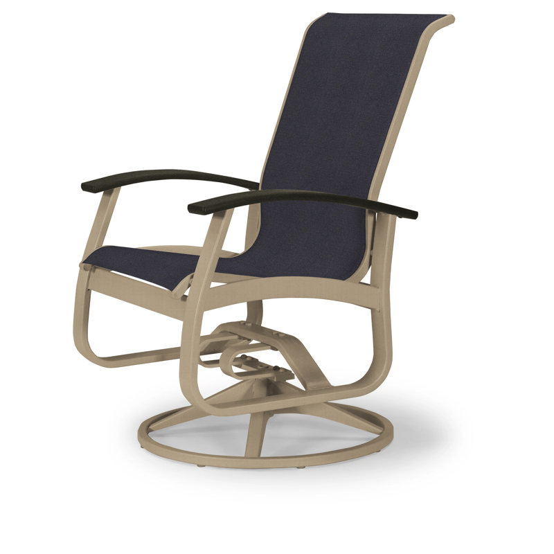 Chaise de patio pivotante Askar, Noir 5D Sunbrella®, Noir P70, Désert texturé