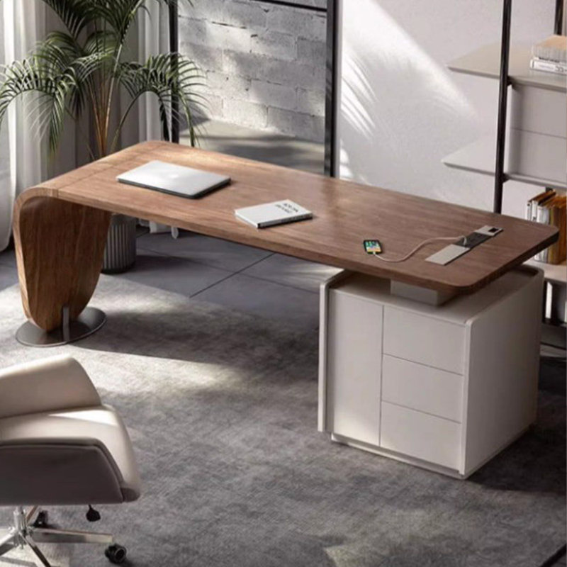 Bureau de direction haut de gamme brun et beige 62,99 po style Renaissance, H 29,53 po x l 62,99 po x P 27,56 po