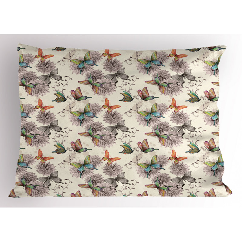 Flowers Polyester Sham Set, Twin