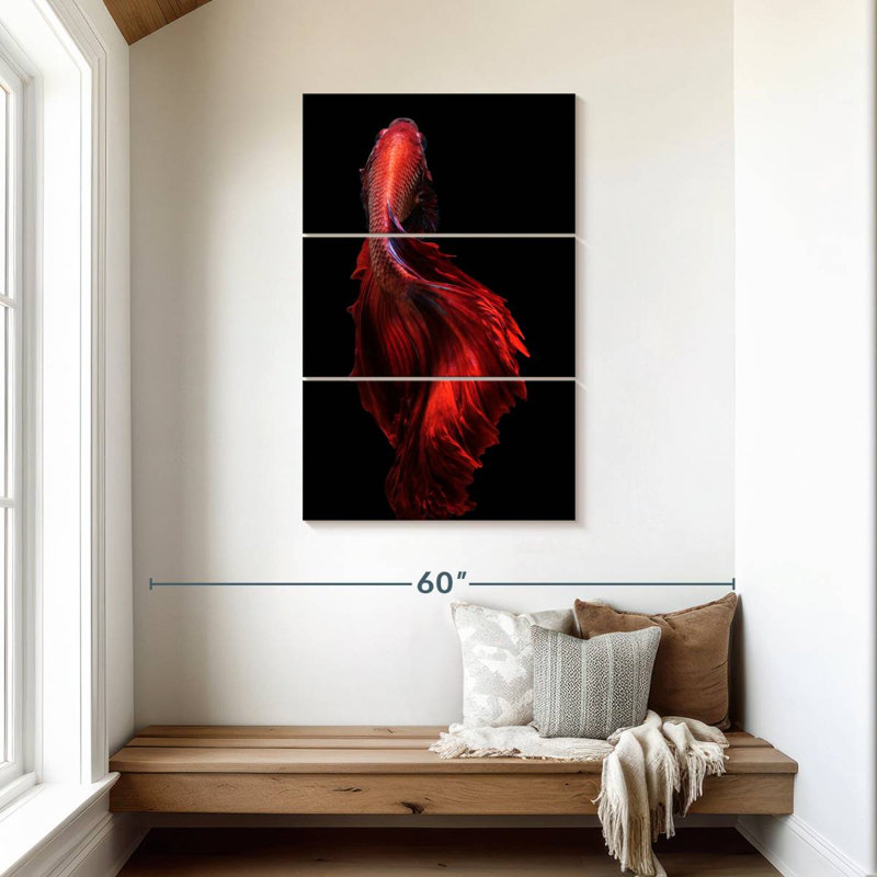 Brampt Bright Red Betta Fish, 45" H x 28" W