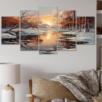 Gurpriya - impression d'art mural paysages - 5 panneaux