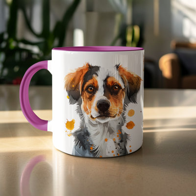 Elegant Watercolor Schnauzer Dog Design 11oz Coffee Mug