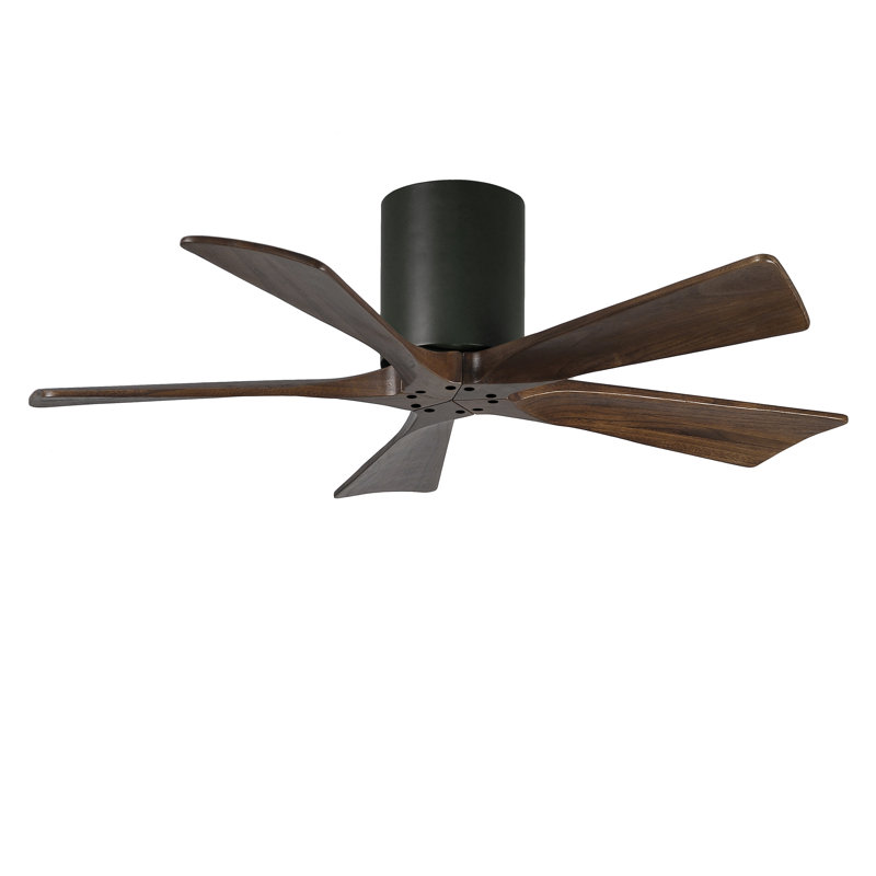 Ventilateur à pales encastré 5 pales Irene, 42", Noir mat, Ton noyer