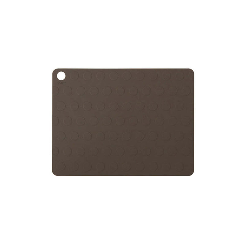 Dotto Rectangle Placemat Set, Choco