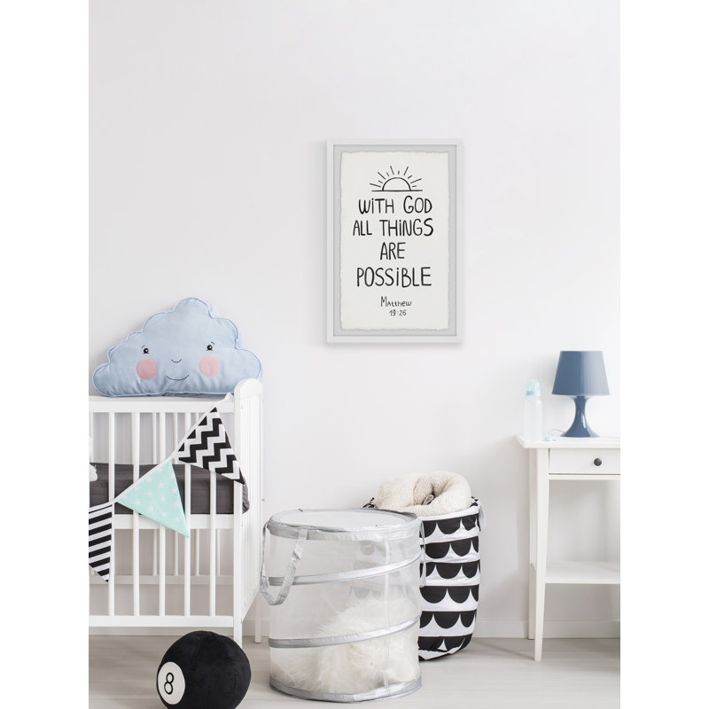 «Boyes with God All Things Are possible», reproduction encadrée, H 12 po x l 8 po x P 1,5 po