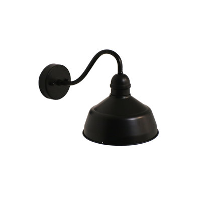 Luminaire de grange d'extérieur à 1 ampoule noir mat Huntsberry
