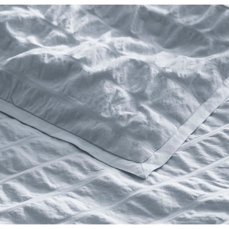 Relaxed Seersucker Duvet Set, King;Cal King, Hydrangea
