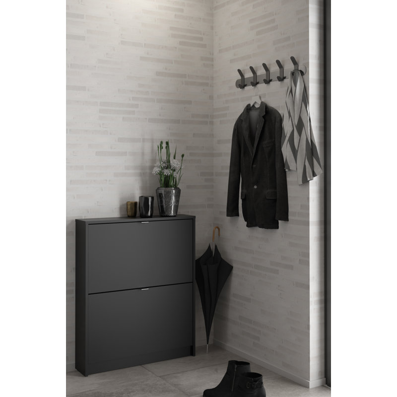 Aula 6 Pair Shoe Storage Cabinet, Black