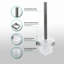 Brosse de toilette murale et support avec poignée en acier inoxydable et base en verre-109767671