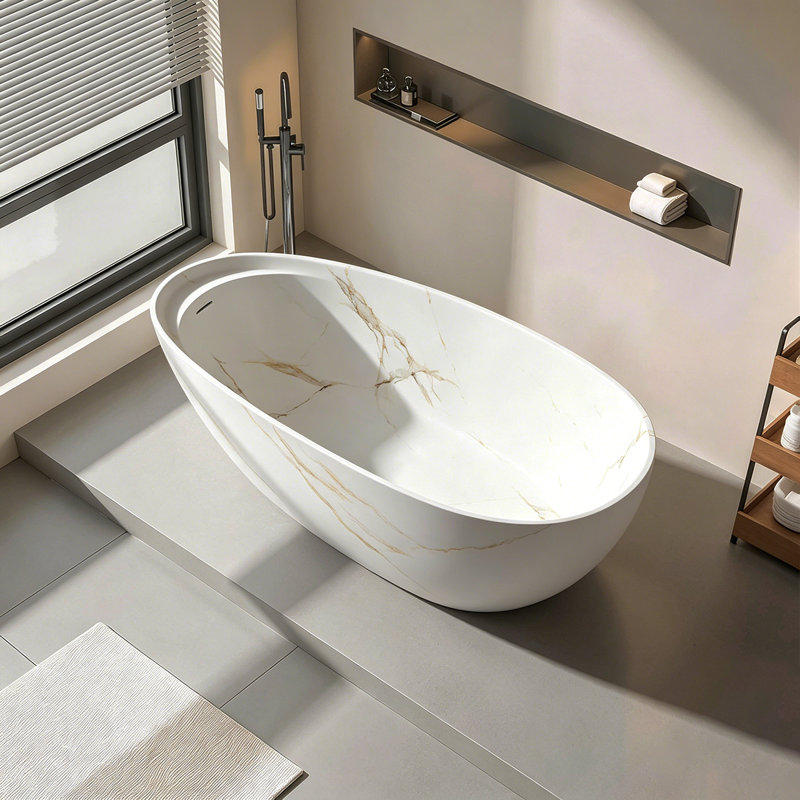 67" Solid Surface Freestanding Bathtub