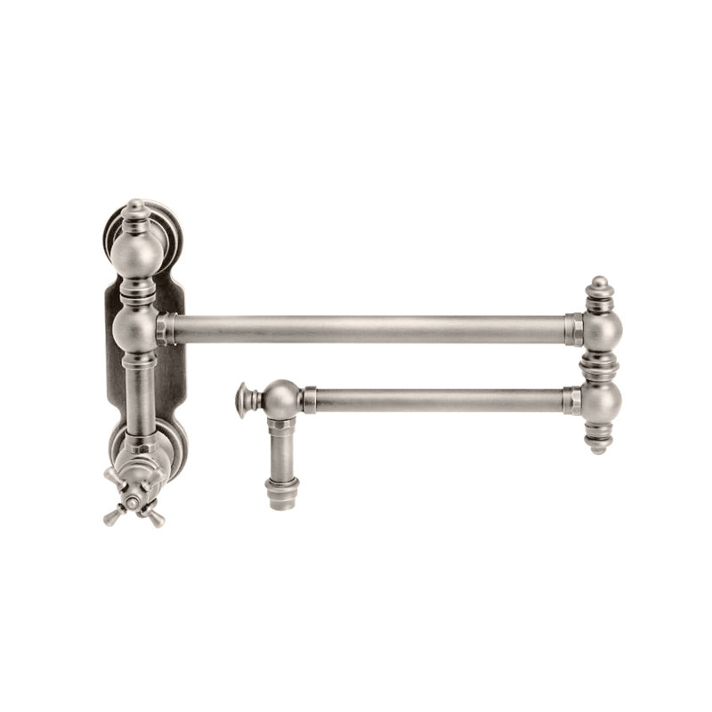 Traditional Wall Mounted Potfiller - Cross Handle, Black Nickel