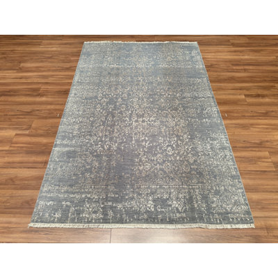 Tapis gris en laine noué à la main Original Original