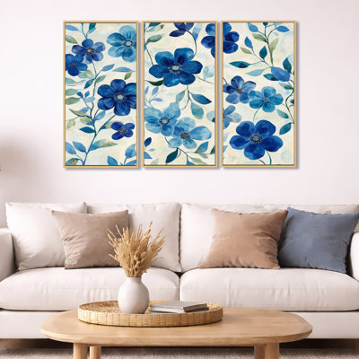 «Blue Wildflowers», art mural sur toile Meadow