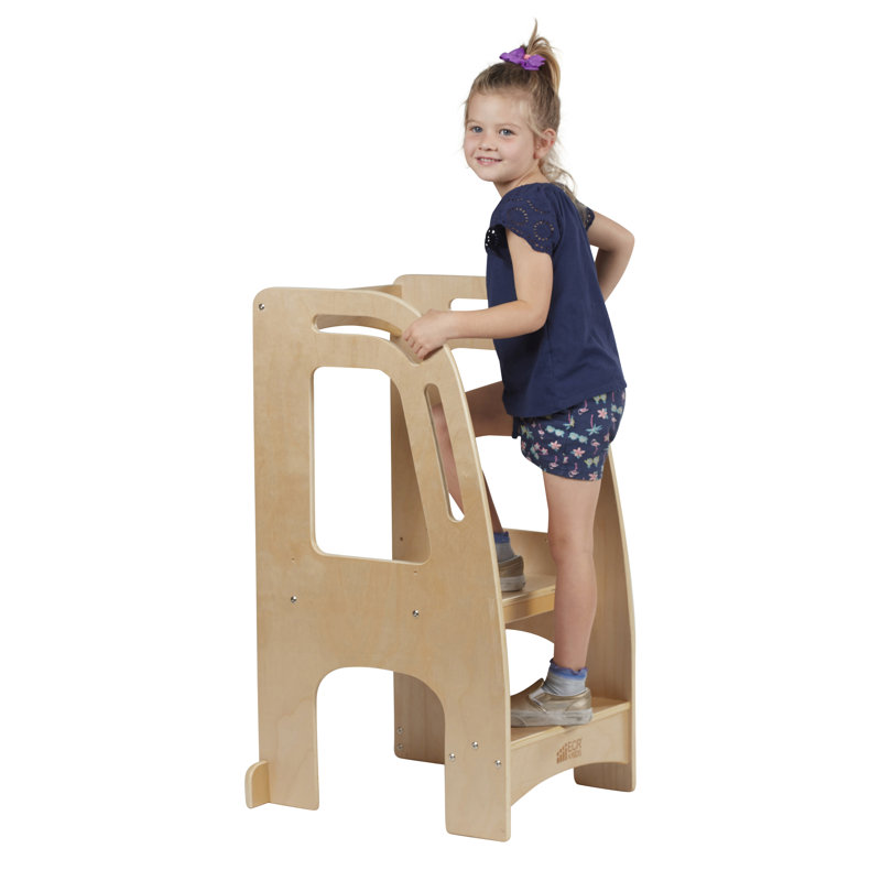 ECR4Kids Chef's Helper Kitchen Tower, Step Stool, Tan