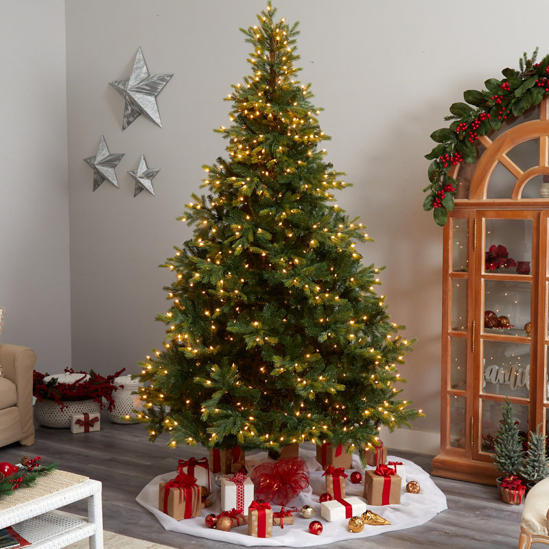Lighted Artificial Spruce Christmas Tree, 8' H