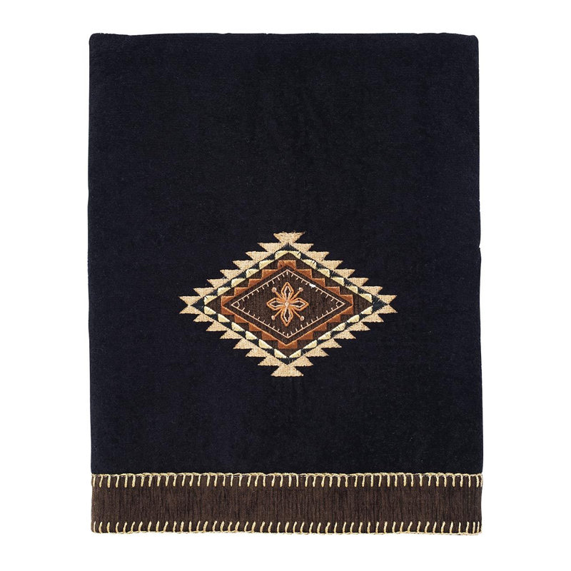 100% Cotton Midweight Waffle Fingertip Towel, Black