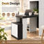 Lit escamotable Kazuko (grand lit/lit double) avec bureau, étagères de rangement et placards-1045289871