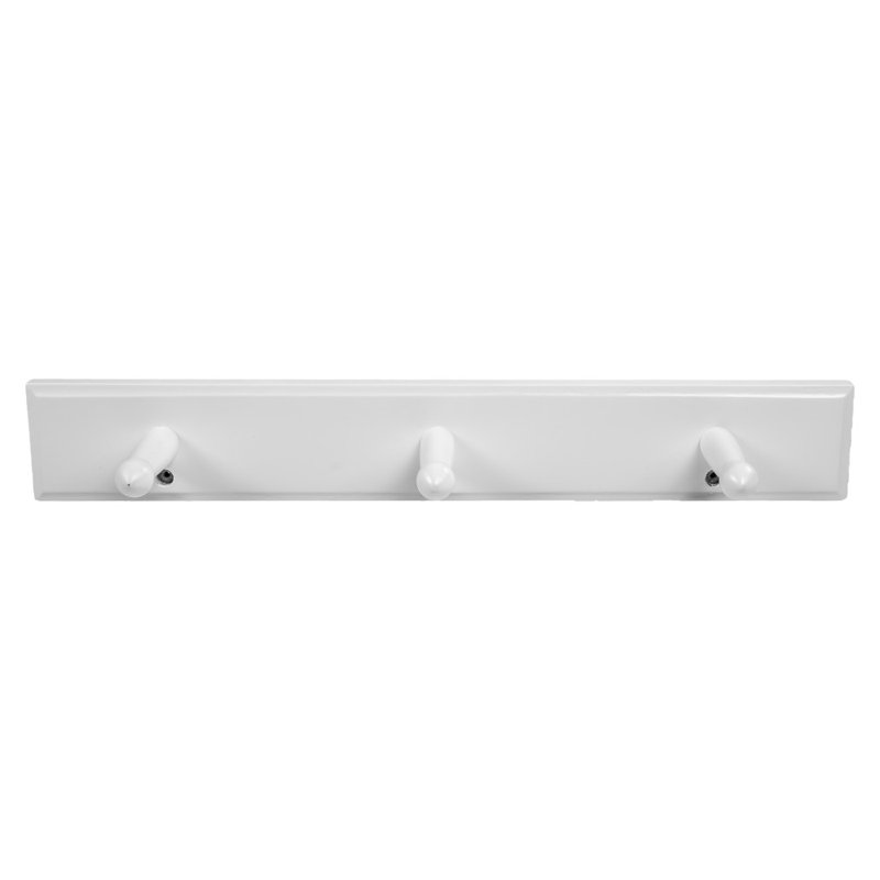 Support mural pour porte-peignoir, salle de bain, placard et entrée en bois blanc Dalton