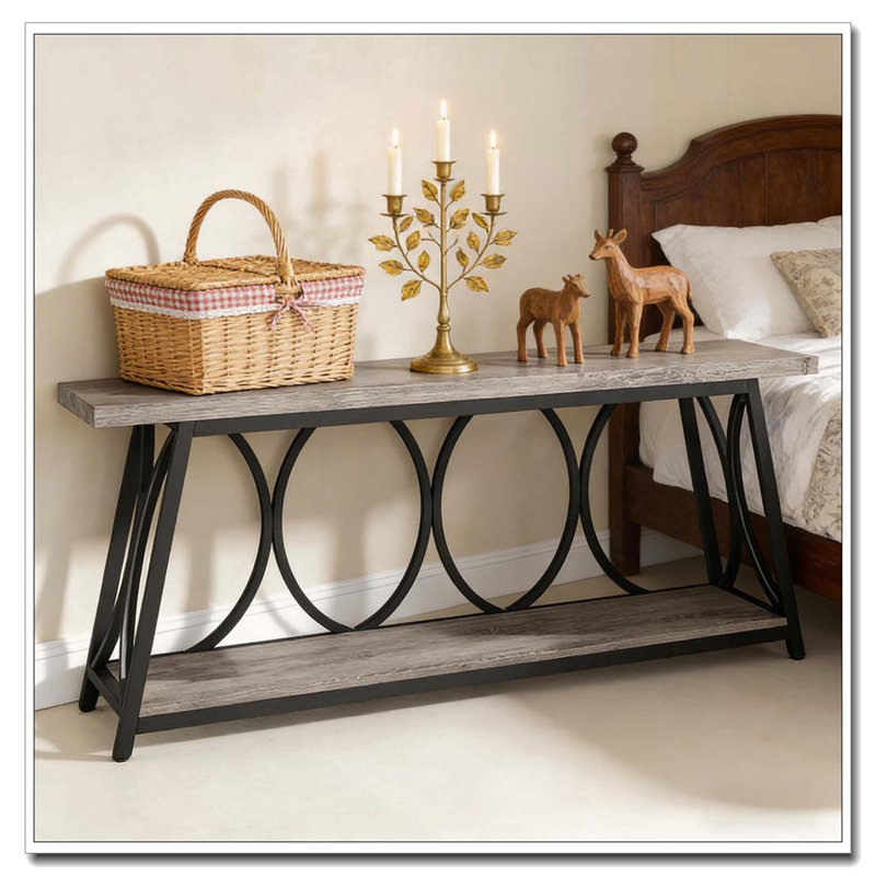 2-Tier Hall Table, Gray