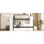 Lit simple en bois massif avec tiroirs et tablettes de rangement, blanc et ludique, fonctionnel et attrayant