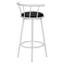 Ensemble de 2 tabourets pivotants, hauteur de bar, structure en métal gris, siège d'aspect cuir noir, tabourets de hauteur contemporaine, design moderne rembourré