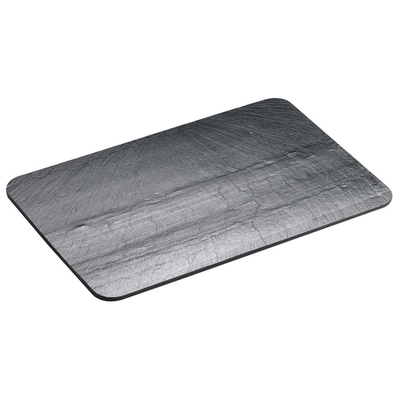 Plateau de service rectangulaire en fausse ardoise, H 1 po x l 10 po x P 14 po