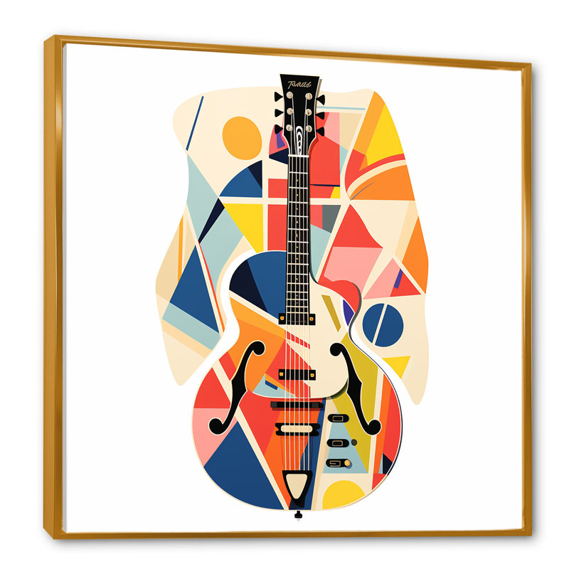 Funky Guite Muse - fruits, art mural, Cadre flottant doré, H 16 po x l 16 po x P 1 po