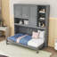 Lit escamotable simple avec tablettes et lumière-404183931