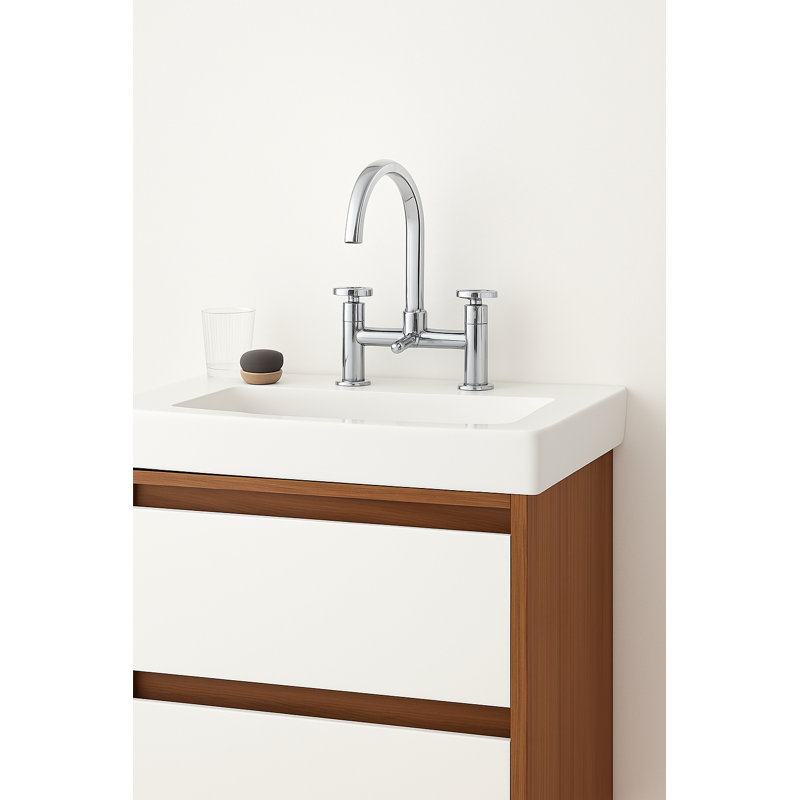 Robinet pour salle de bain épuré à poignées doubles Sleek Contemporary - Série C