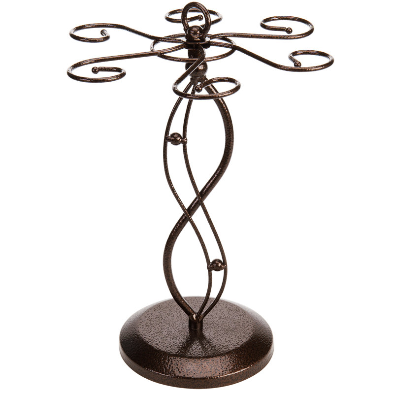 Metal Tabletop Wine Glass Rack in Bronze