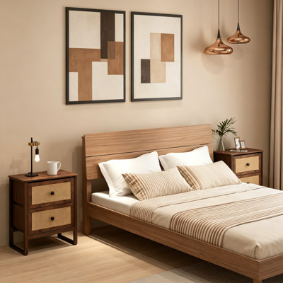 50cm W Metal Bedside Table