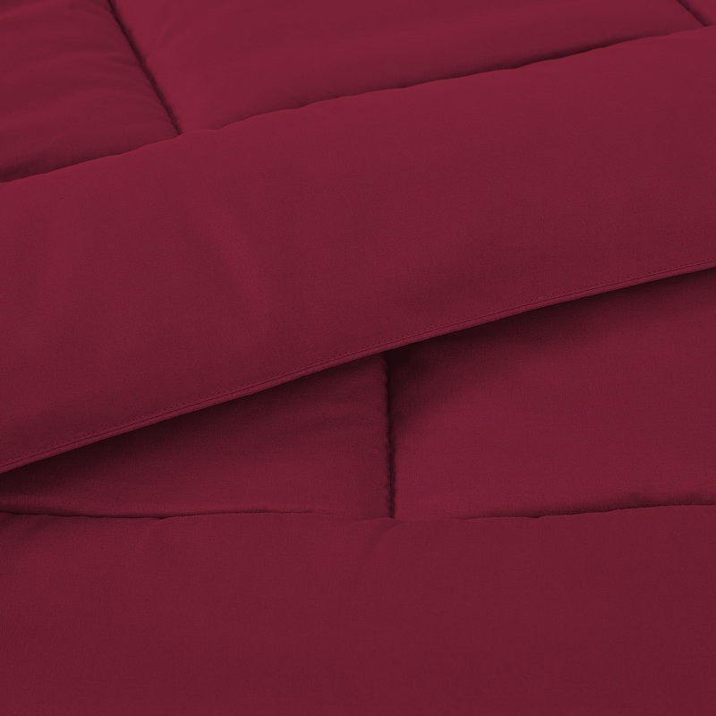 Ensemble de literie pour grand lit simple 7 pièces Campus Ready Dorm, édredon, oreillers et draps, Rouge