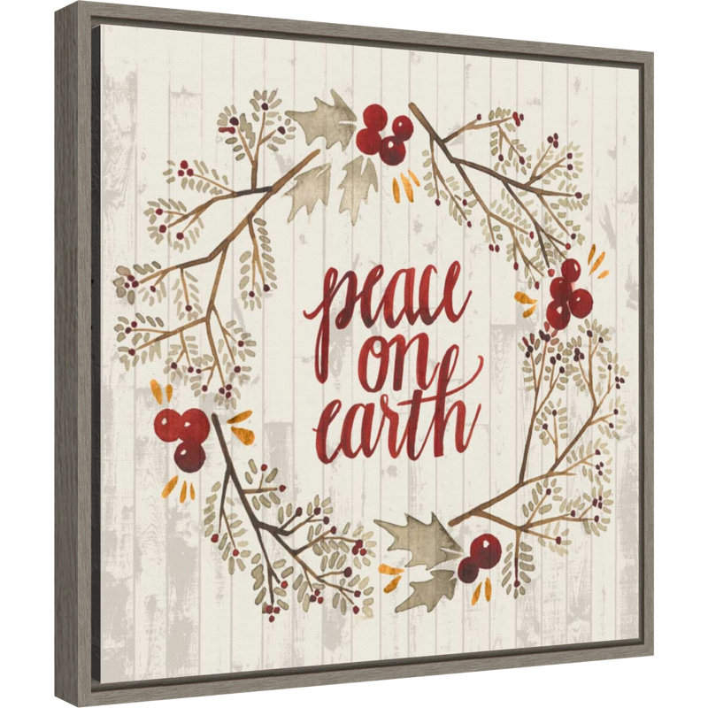 «Rustic Christmas Wreath V» par Grace Popp, reproduction d'art graphique sur toile