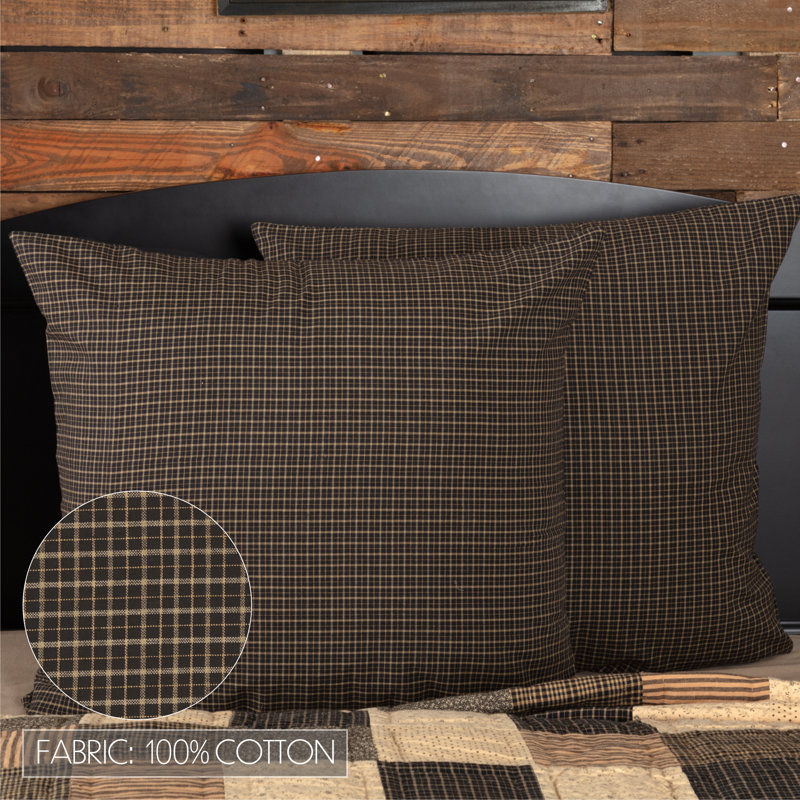 Kettle Grove Black and Beige Cotton Euro Sham