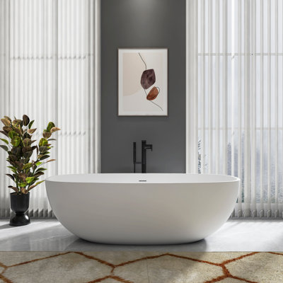 Baignoire de trempage autoportante de 71 pouces pour salle de bain