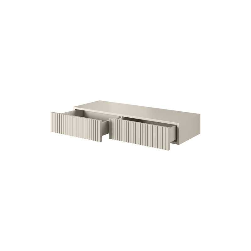 Alusine Commercial Use 100Cm W Rectangular Floting Desk, Cream