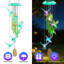 Carillon solaire colibri avec tubes en aluminium imperméable à l'eau changeant de couleur pour la fête des Mères-765983283-765983280