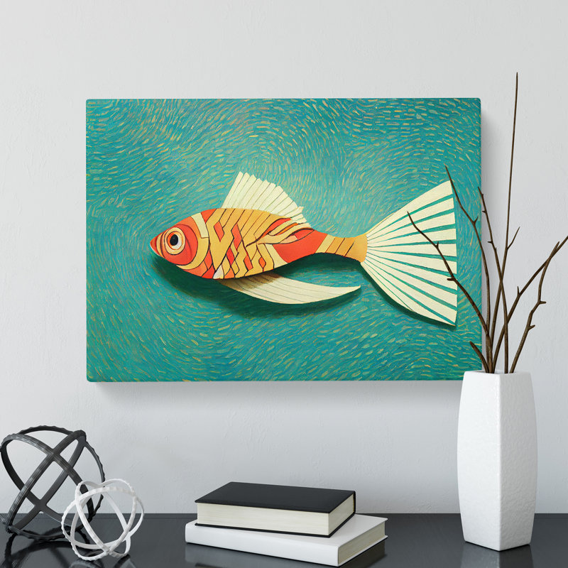 Quirky Fish - Wrapped Canvas, 50cm H x 76cm W x 3cm D