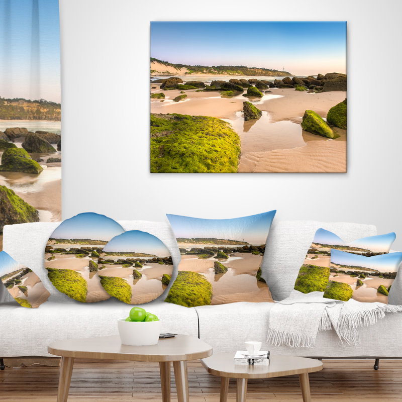 Coussin Rocky Seashore at Norah Head Seashore, 12 po x 20 po, Coussin lombaire