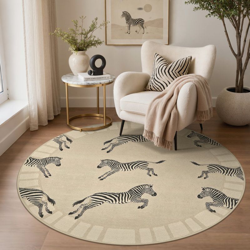 Tapis gris / brun Aldovin Aura, Rond 5 pi