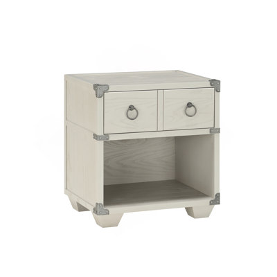 Nightstand With Double Pull-Knobs, Bedside Table