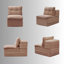 Canapé-lit modulaire multifonctionnel avec méridienne indépendante et couverture fonctionnelle, canapé en velours côtelé moelleux, canapé-lit convertible, très grand lit de 80 po, canapé moelleux à assise profonde, rose pastel-925885454