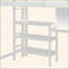 Lit mezzanine en bois avec tablettes, bureau et tableau d'écriture-2119349832