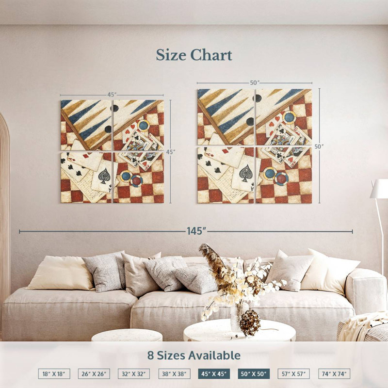 Senne poker rétro, 50" H x 50" W